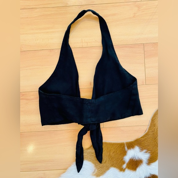 NWT! Zara Linen Halter Top in Black | Size XS - Picture 8 of 14